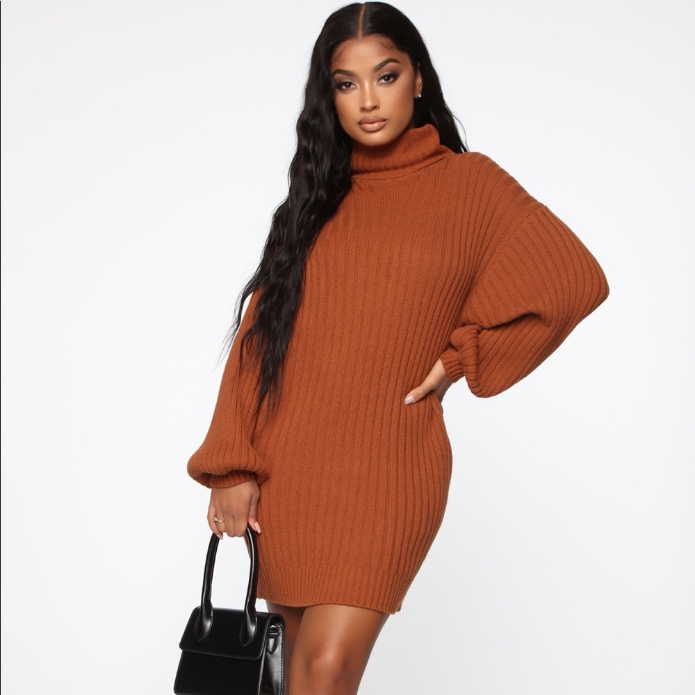 TURTLE NECK SWEATER DRESS